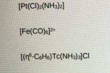 For each of the following organometallic species calculate the oxidation